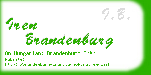 iren brandenburg business card
